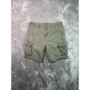 Men’s Cargo Shorts Quicksilver Size 38 Gray Distressed Y2K Skater Grunge